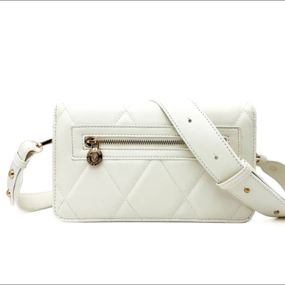 Valentino Orlandi NWT White Quilted Crossbody V Logo Gold Hardware - Picture 6 of 8